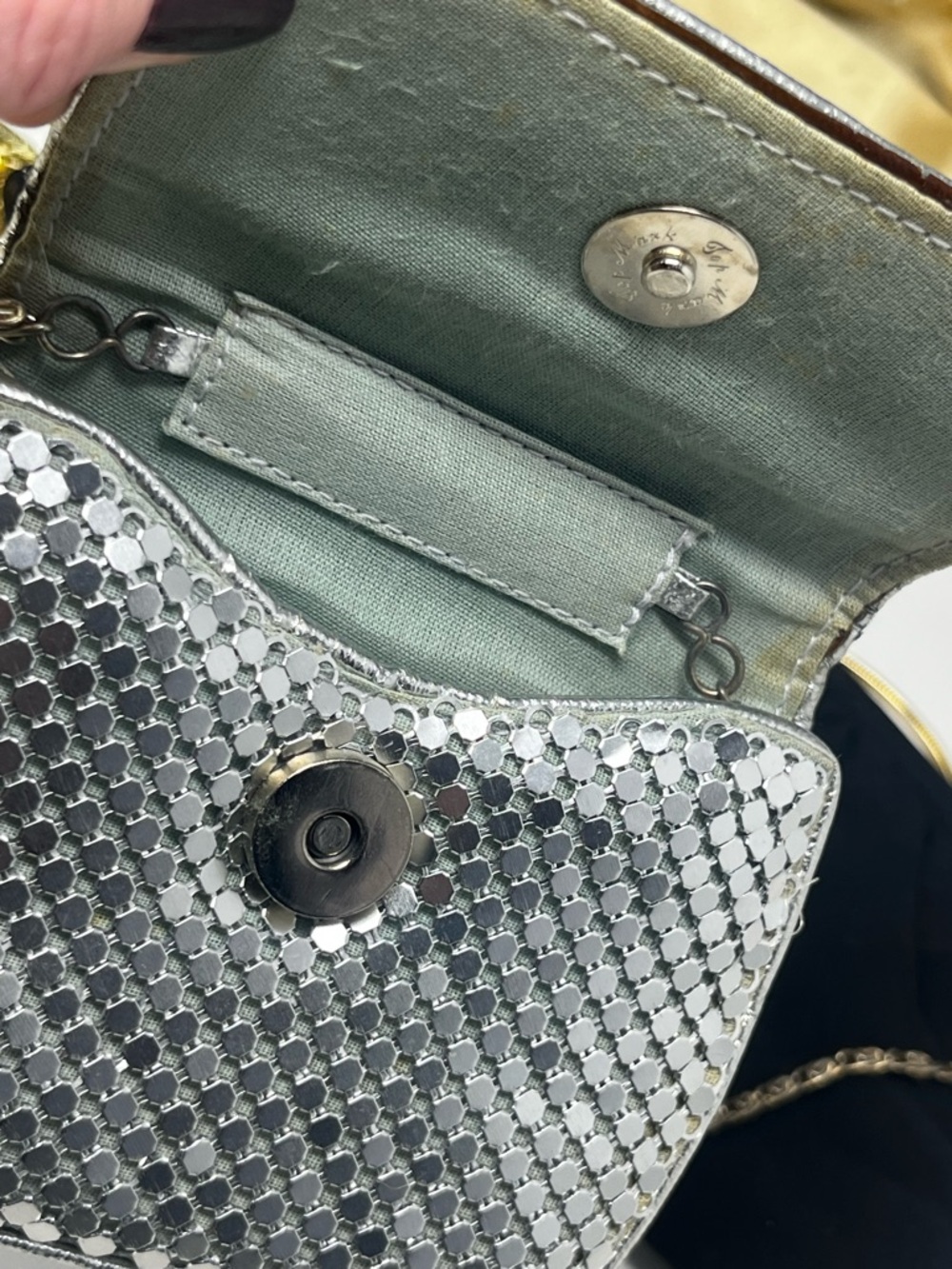 Bundle of 8 Silver Sequin Evening Clutch Vintage Bags - Picture 16 of 16